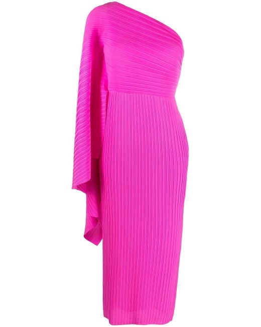 Solace London ribbed one-shoulder dress