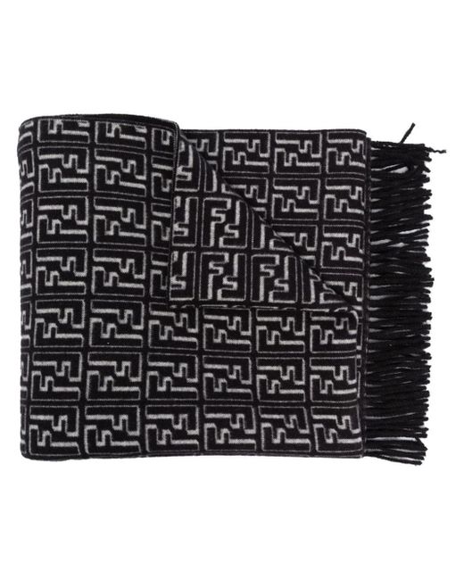 Fendi FF motif fringed scarf
