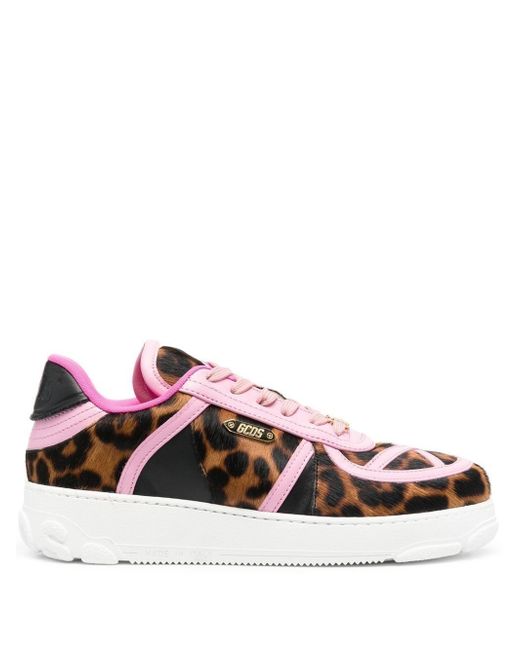 Gcds leopard-print lace-up sneakers