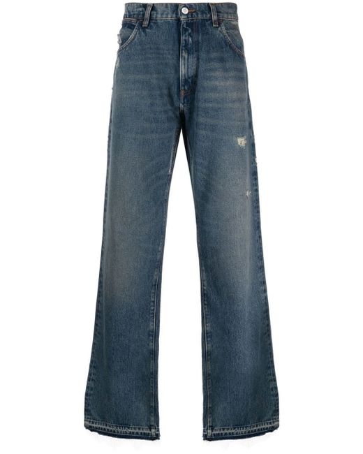 Amish distressed-effect straight-leg jeans