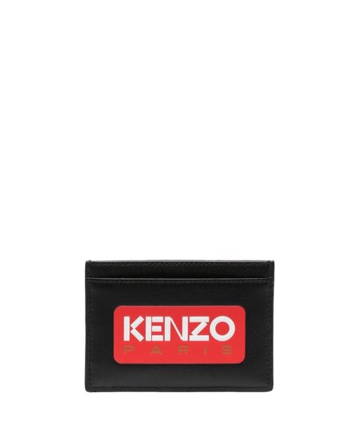 Kenzo leather logo-patch cardholder