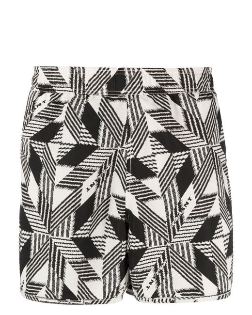 Marant geometric-print swim shorts