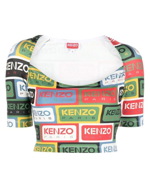 Kenzo logo-print crop top