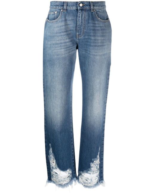 Stella McCartney logo-patch straight-leg jeans