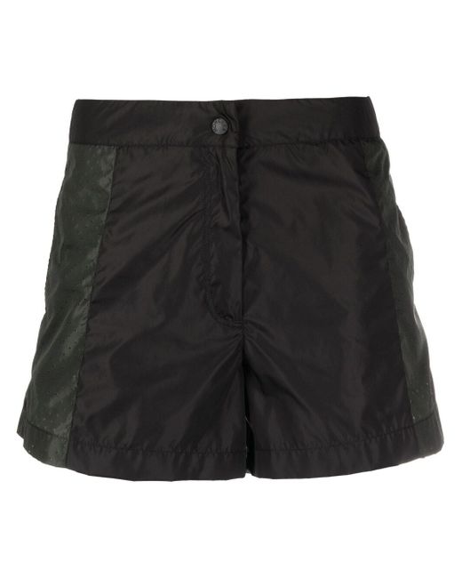 Moncler logo-embossed two-tone shorts