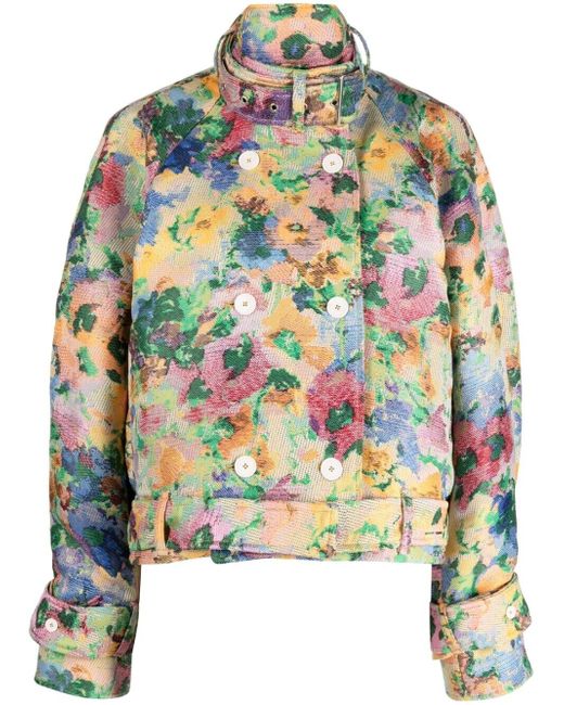 benjamin benmoyal floral-print double-breasted jacket