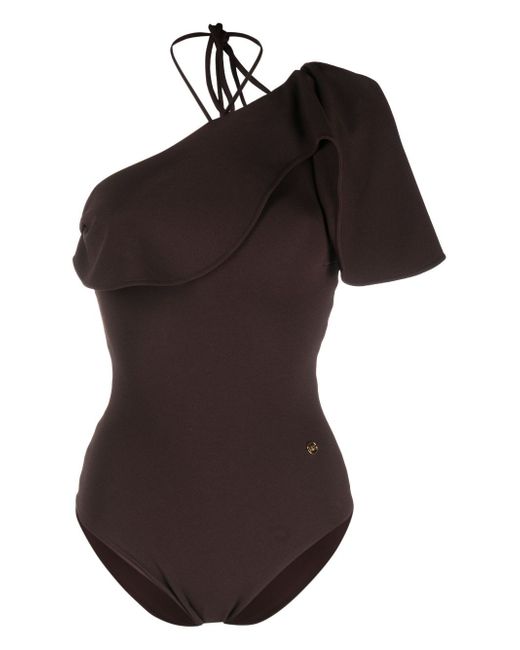 Recto asymmetric one-piece swimsuit