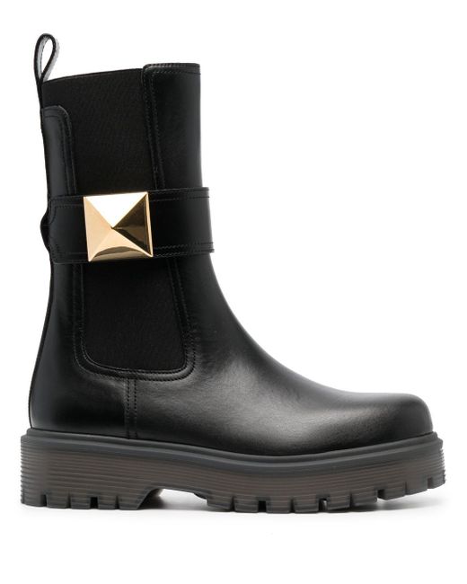 Valentino Garavani stud-embellished leather boots