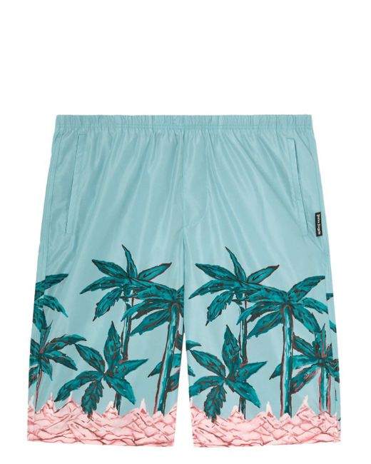 Palm Angels Palms Row-print swim shorts