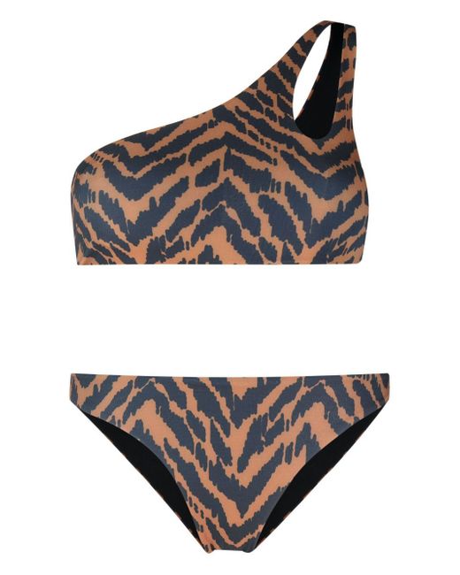 Matinèe tiger-print one-shoulder bikini