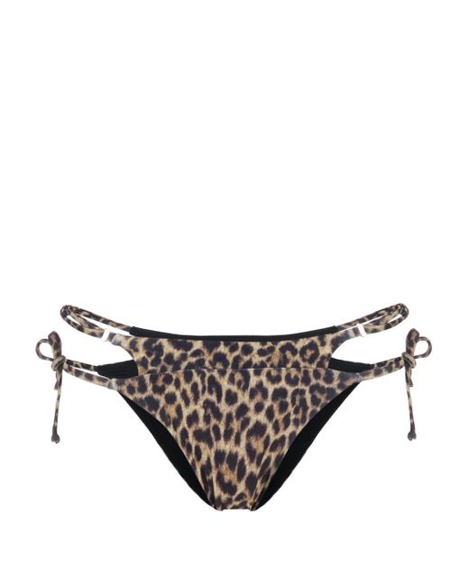 Matinèe leopard-print double-waist bikini bottoms