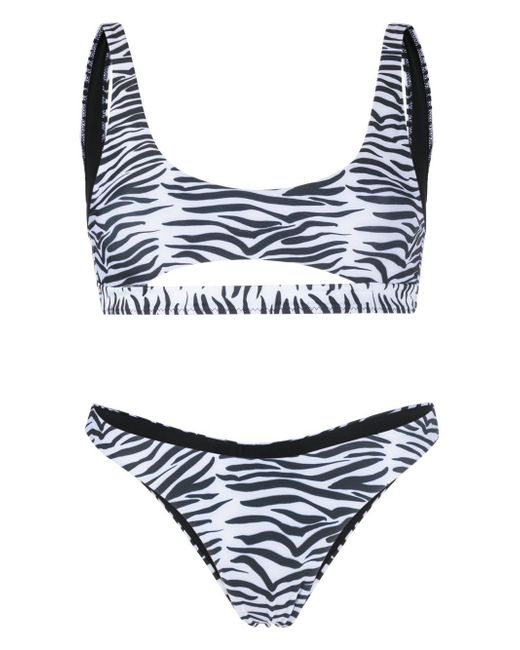 Matinèe zebra-print cut-out bikini