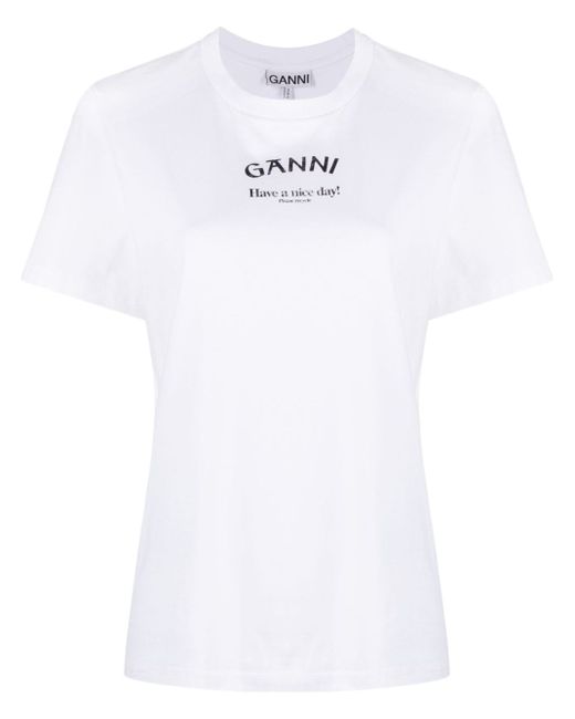 Ganni logo-print T-shirt