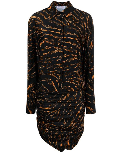 Attico abstract-patterned shirt dress