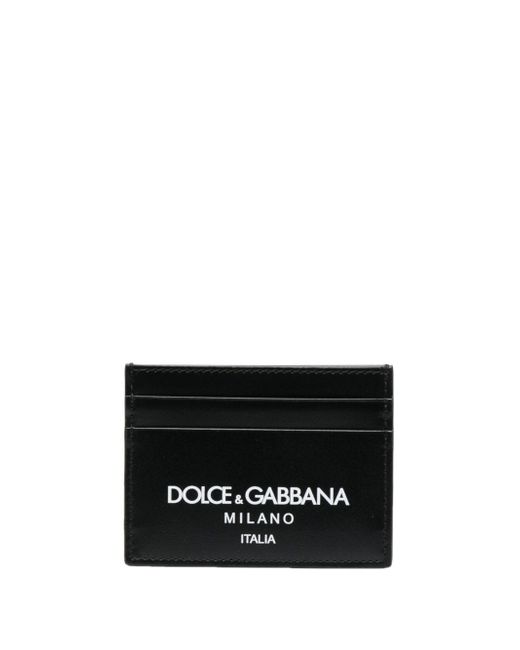 Dolce & Gabbana logo-print leather card holder