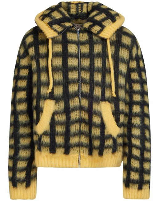 Marni checked mohair-blend cardigan