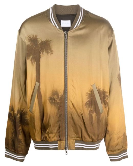 Blue Sky Inn palm tree-print bomber jacket