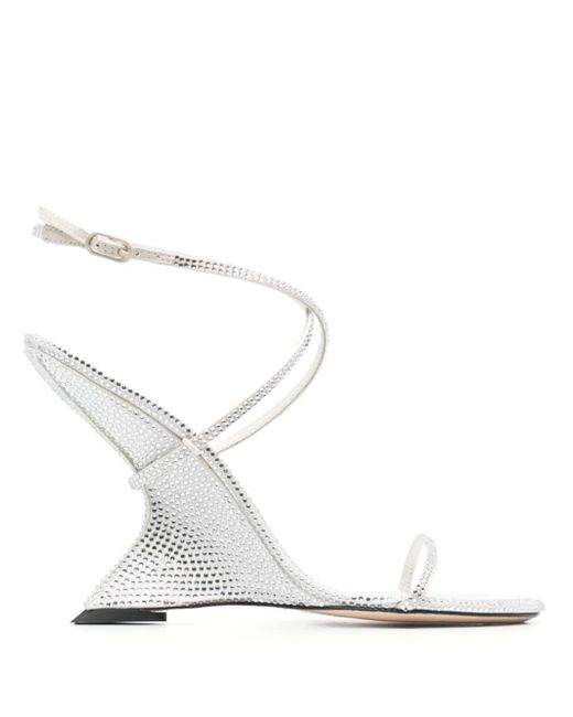 Studio Amelia 110mm crystal-embellished wedge sandals