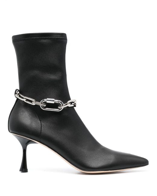 Studio Amelia 70mm chain-link pointed-toe boots
