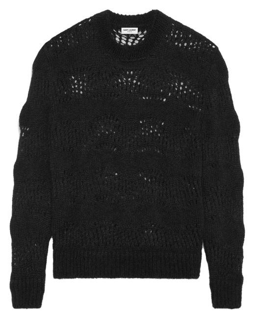 Saint Laurent crew-neck open-knit jumper