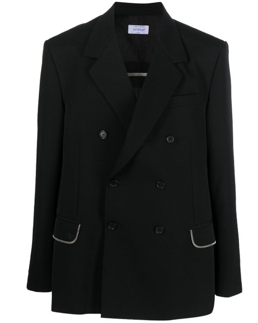 Off-White zip-embellished virgin-wool blazer