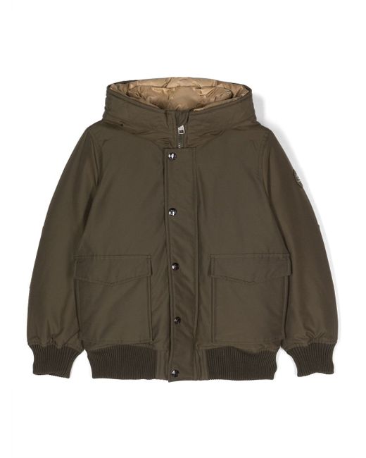 Woolrich Kids buttoned hooded bomber jacket