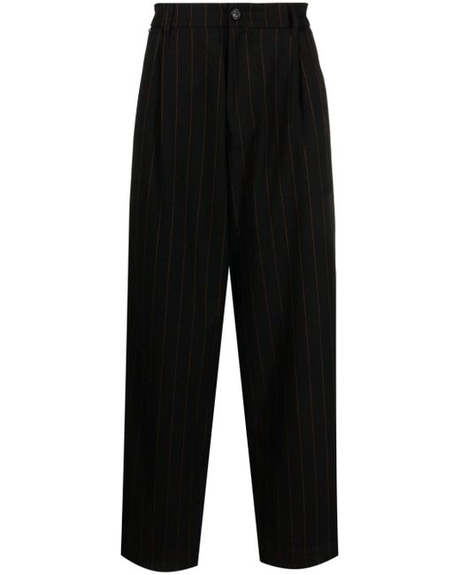 Family First pleated pinstripe drop-crotch trousers