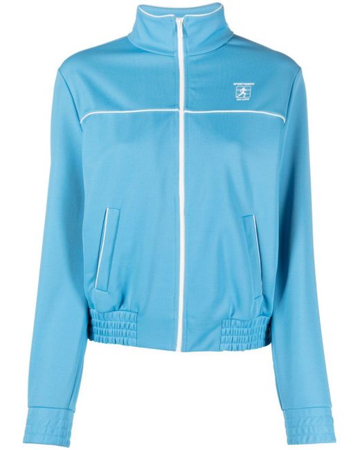 Sporty & Rich logo-print zip-up jacket