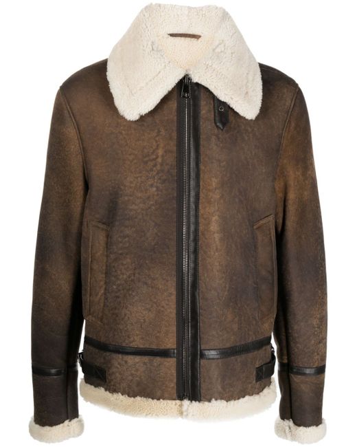 Eraldo shearling-lining leather jacket