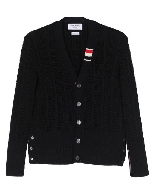 Thom Browne cable-knit virgin-wool cardigan
