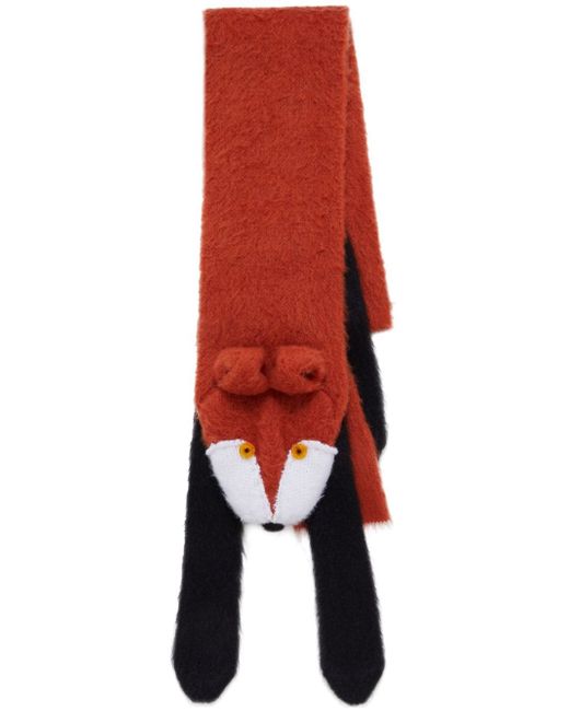 Marni fox knitted scarf