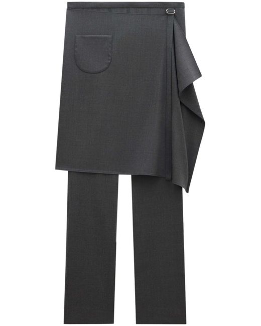 Courrèges tailored wool-blend overskirt trousers