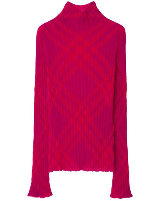 Burberry plaid-check rib-knit jumper