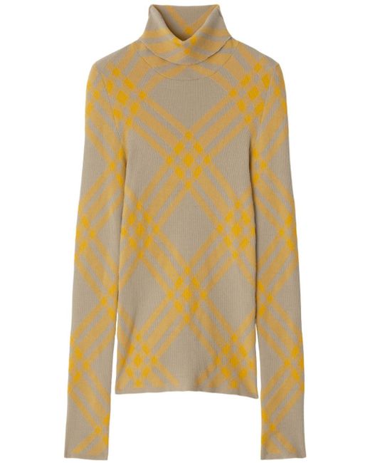 Burberry checked wool-blend jumper