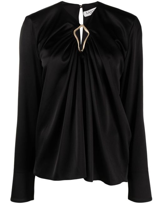 Lanvin draped long-sleeved blouse