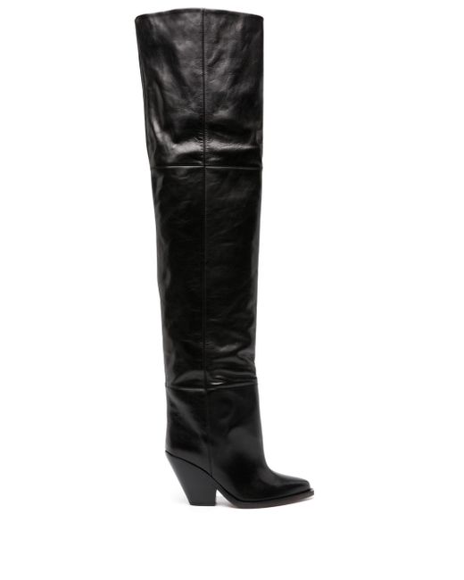 Isabel Marant 88mm pointed-toe leather knee boots