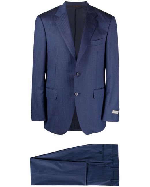 Canali single-breasted striped wool suit
