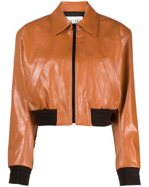 Recto spread-collar cropped jacket
