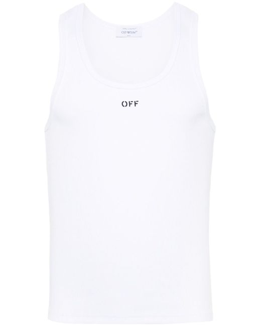 Off-White logo-print cotton tank top