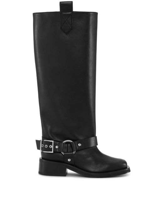 Ganni square-toe mid-calf boots