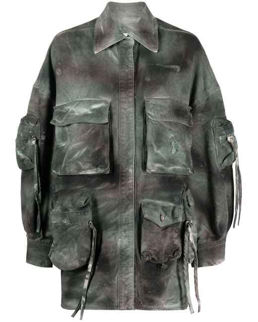 Attico Fern distressed denim jacket