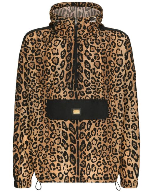 Dolce & Gabbana leopard-print hooded jacket