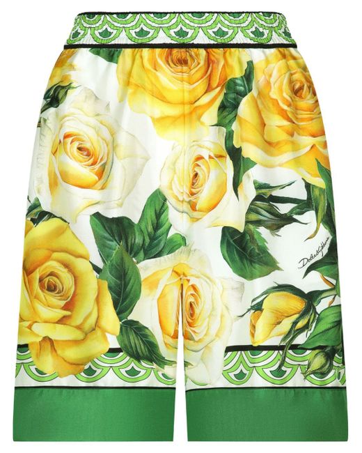 Dolce & Gabbana rose-print shorts