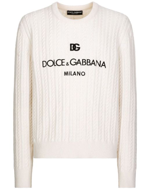 Dolce & Gabbana crew-neck cable-knit jumper