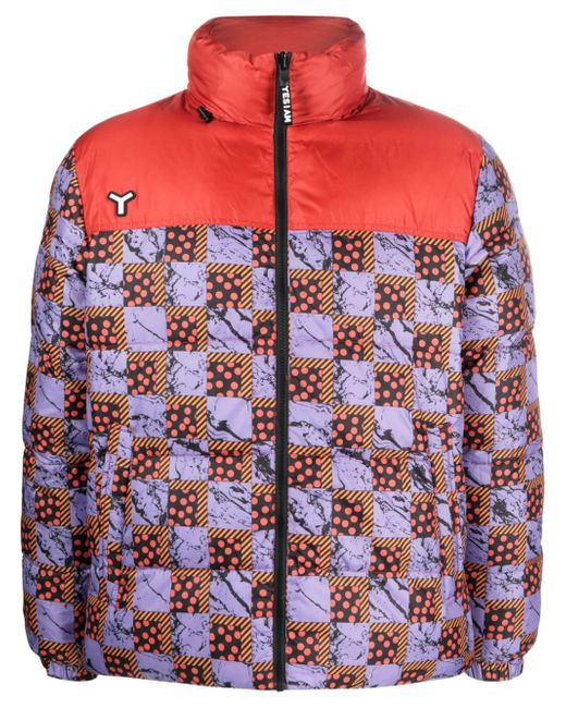 Yes I Am abstract-print padded jacket