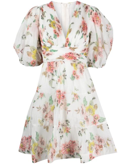 Zimmermann floral-print puff-sleeve minidress