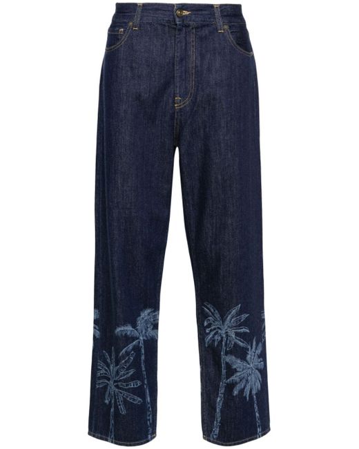 Alanui graphic-print cotton straight-leg jeans