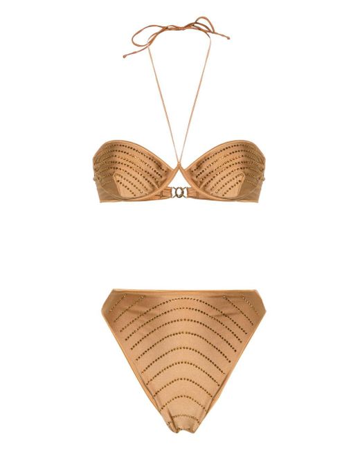 Oséree Gem rhinestrone-embellished bikini set
