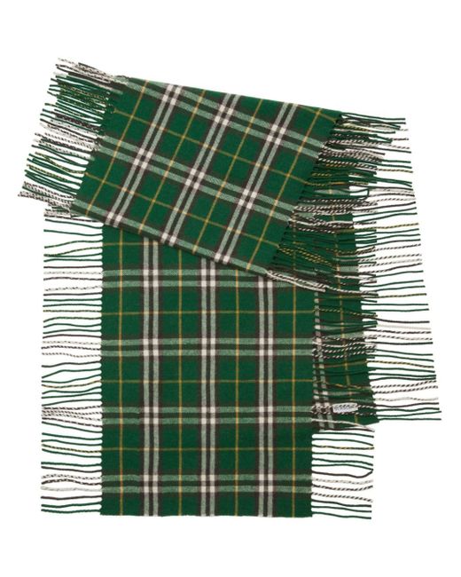 Burberry checked fringed scarf