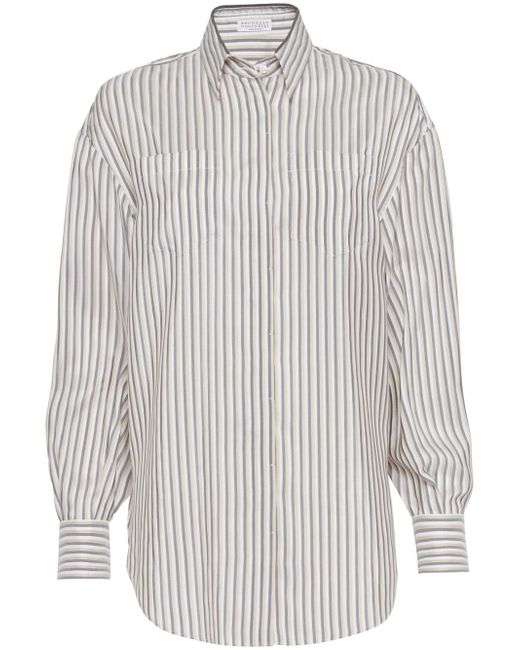 Brunello Cucinelli stripe-print shirt